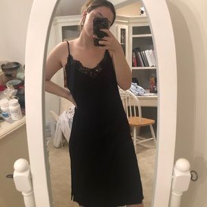 Black maxi dress with lace